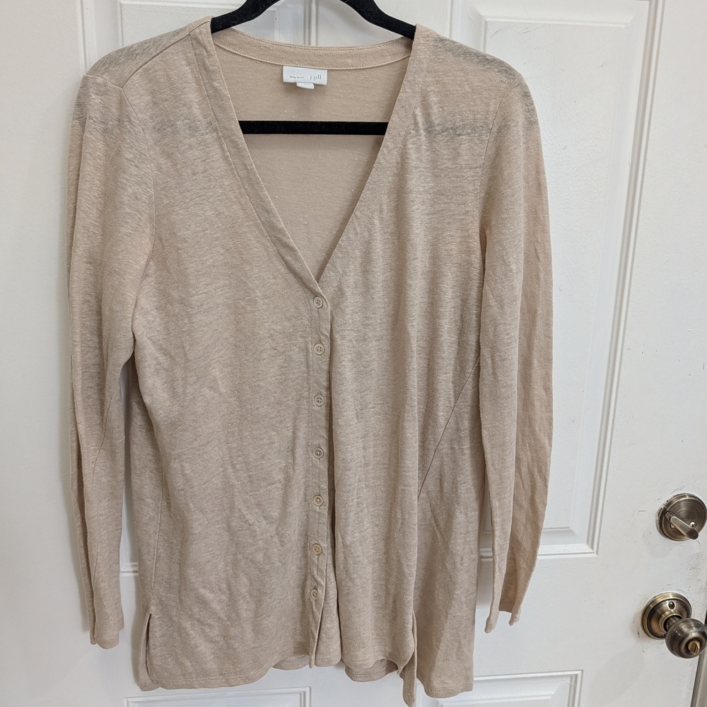 J. Jill Love Linen 100% Linen Button Cardigan